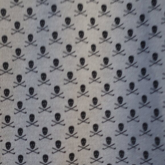 Mens Peter Millar Gray, Black Skulls Print 3/4 Zip Long Sleeve Shirt XL - Picture 6 of 7